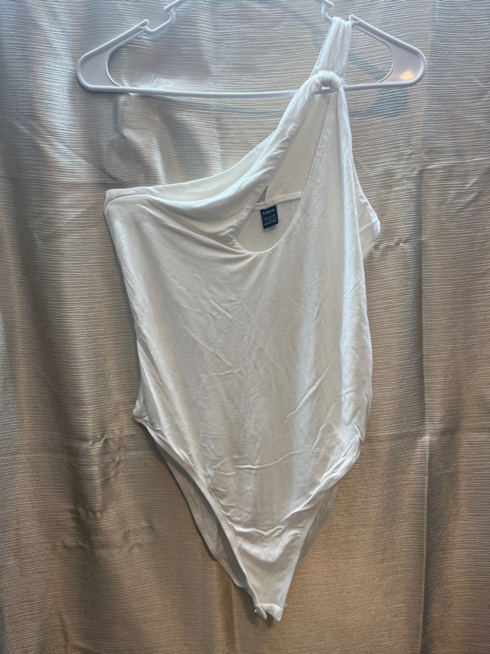 SHEIN White One-Shoulder Bodysuit